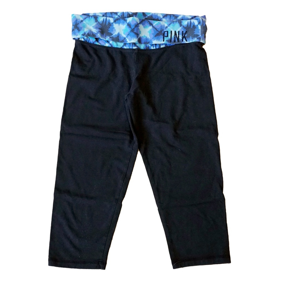 Victoria Secret Pink Crop Fold Over Blue Small